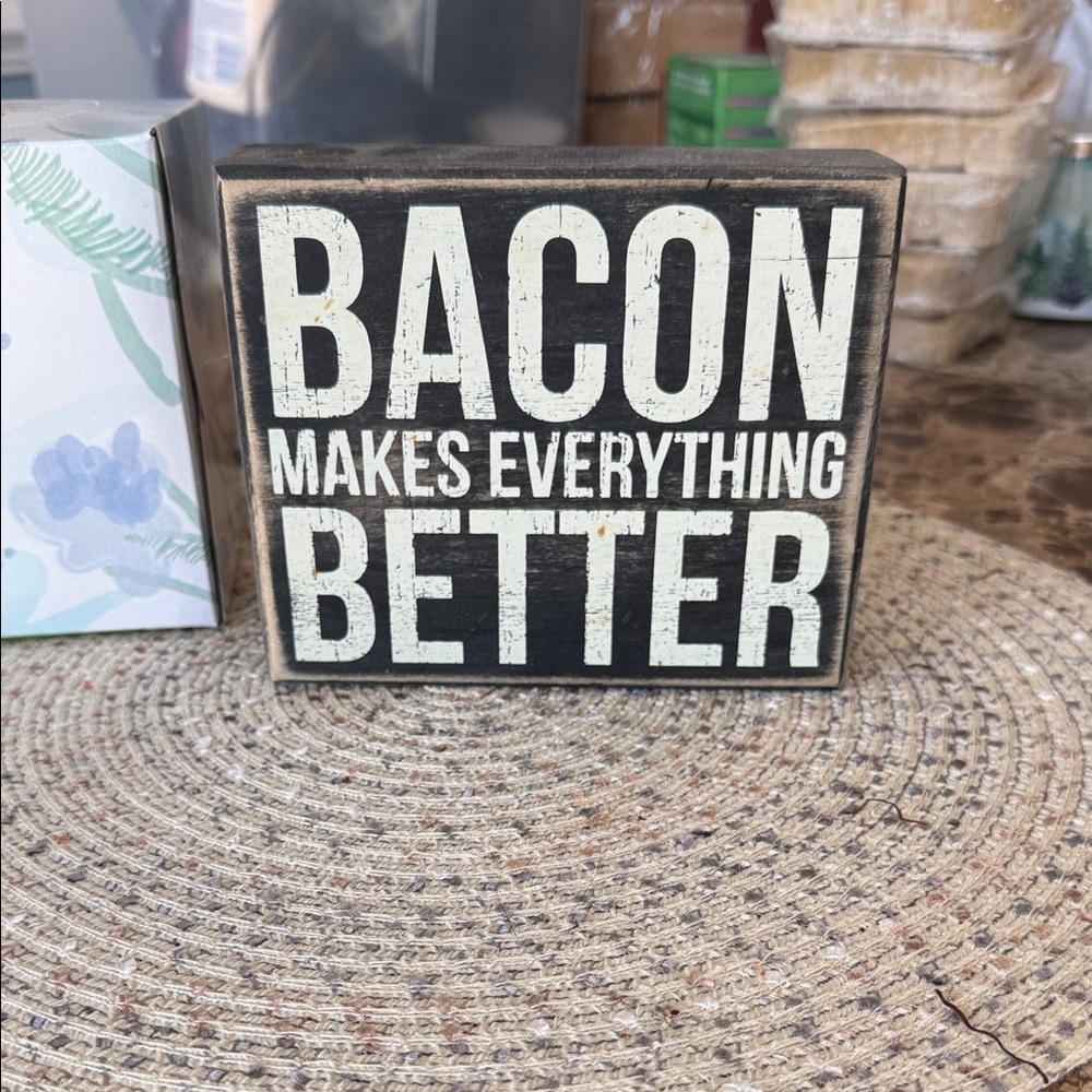 Bacon Makes Everything Better Wall Sign - Black & White - Picture 2 of 3